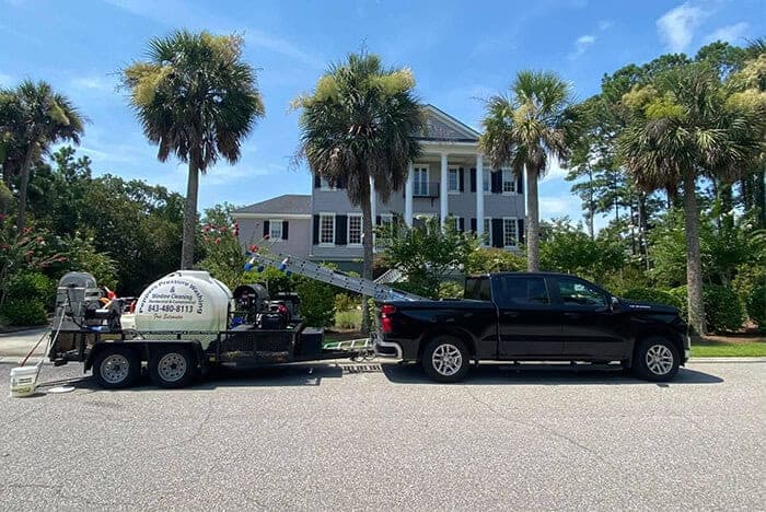 Charleston home exterior before listing — pressure washing curb appeal