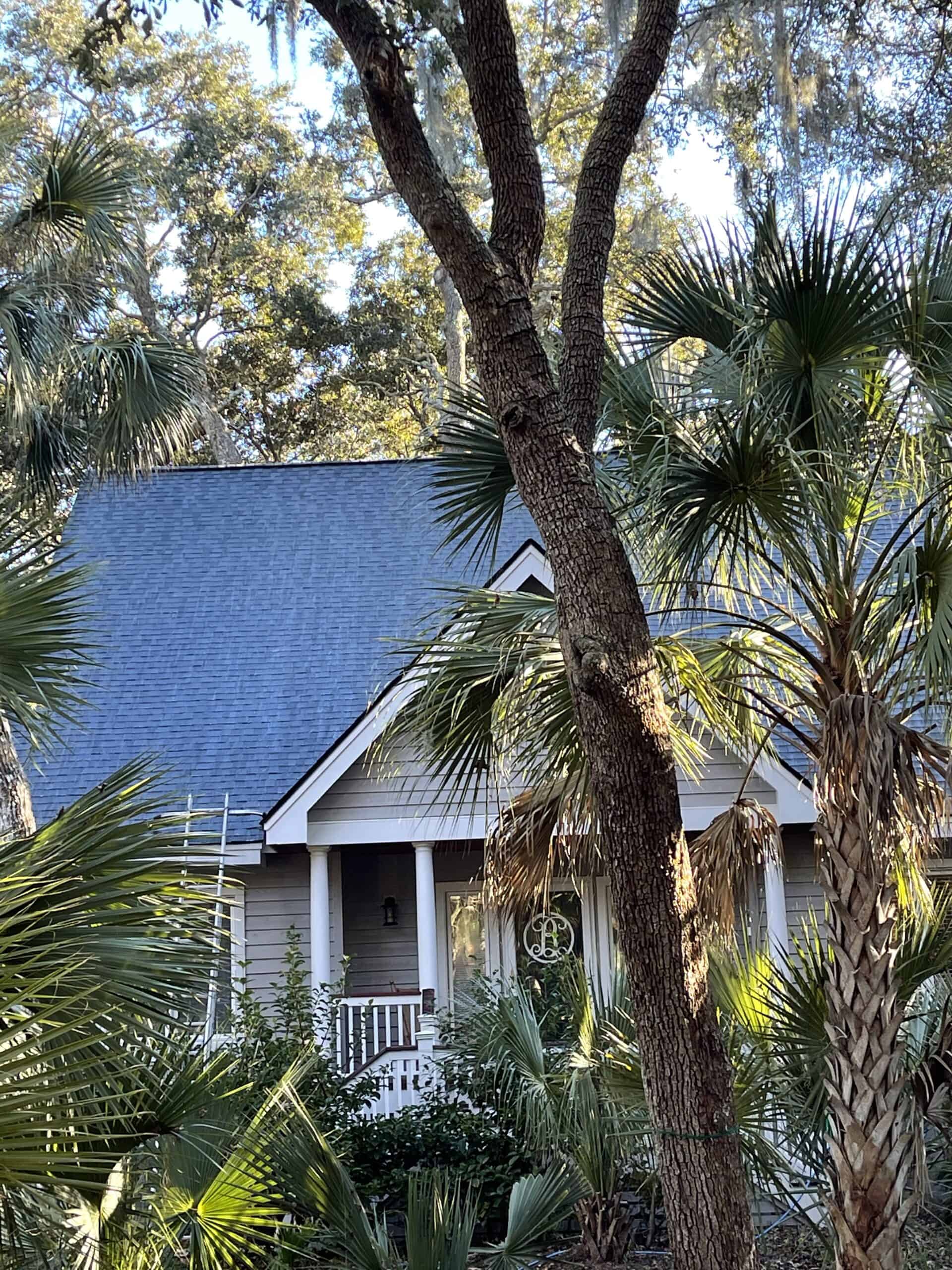 Charleston roof restored to clean condition after professional soft washing