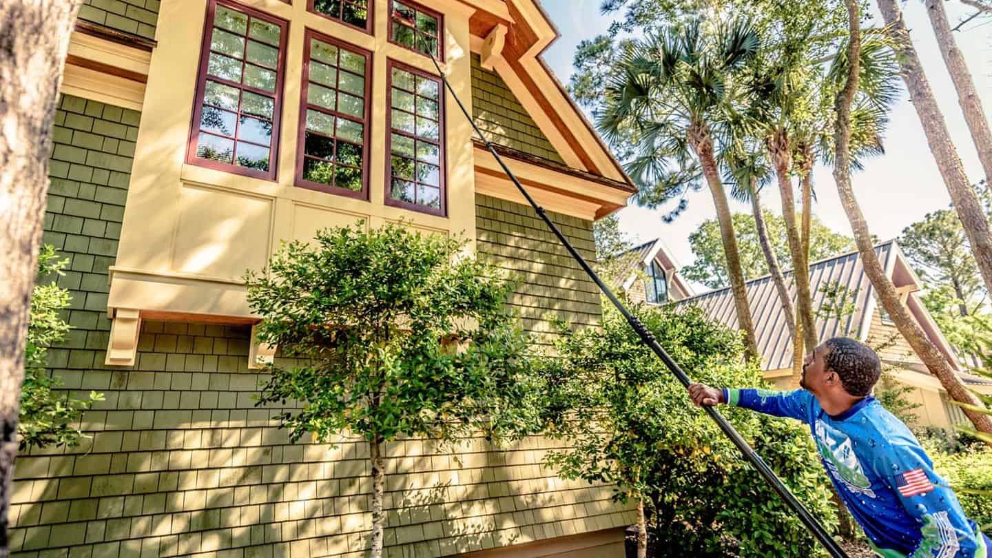 Professional window cleaning after storm damage in Charleston